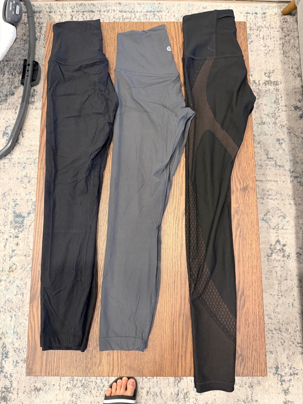 3-Pack Active Leggings Set - Black & Gray